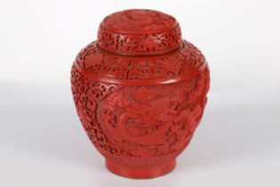 CHINESE CINNABAR LACQUERED VASE