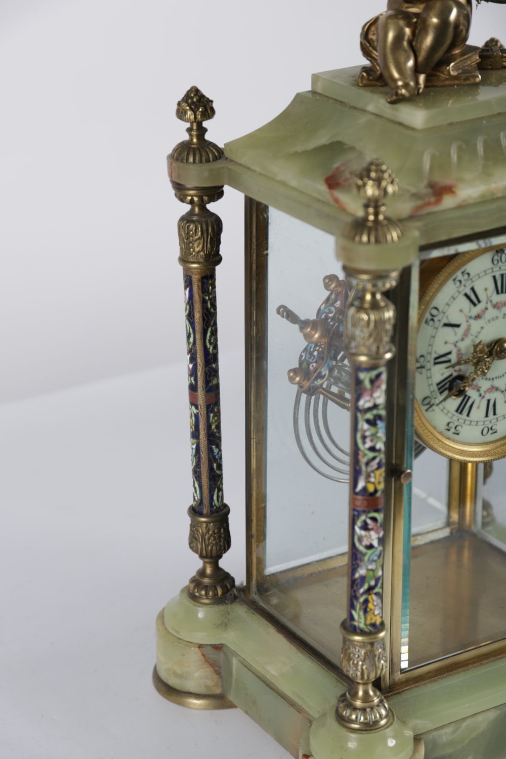 19TH-CENTURY FRENCH CHAMPLEVE ENAMELLED CLOCK - Image 3 of 4