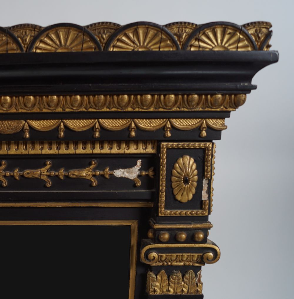 19TH-CENTURY EBONIZED & PARCEL-GILT MIRROR - Image 2 of 2