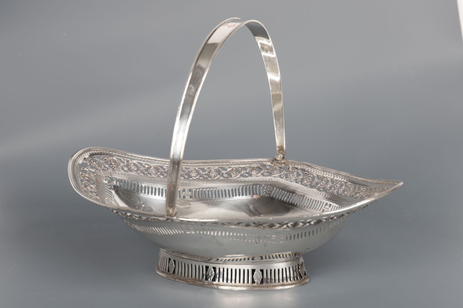 LARGE IRISH CRESTED SILVER CAKE BASKET