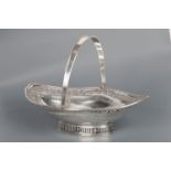 LARGE IRISH CRESTED SILVER CAKE BASKET