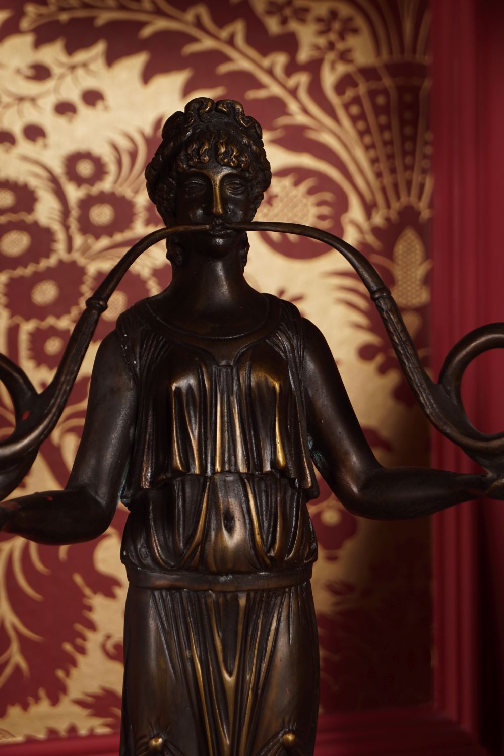 PAIR OF BRONZE & ORMOLU CANDELABRAS - Image 2 of 4