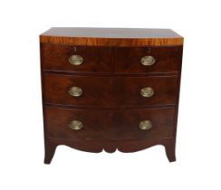 GEORGE III MAHOGANY & CROSSBANDED BOW FRONT CHEST