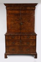 18TH-CENTURY WALNUT CABINET-ON-CHEST