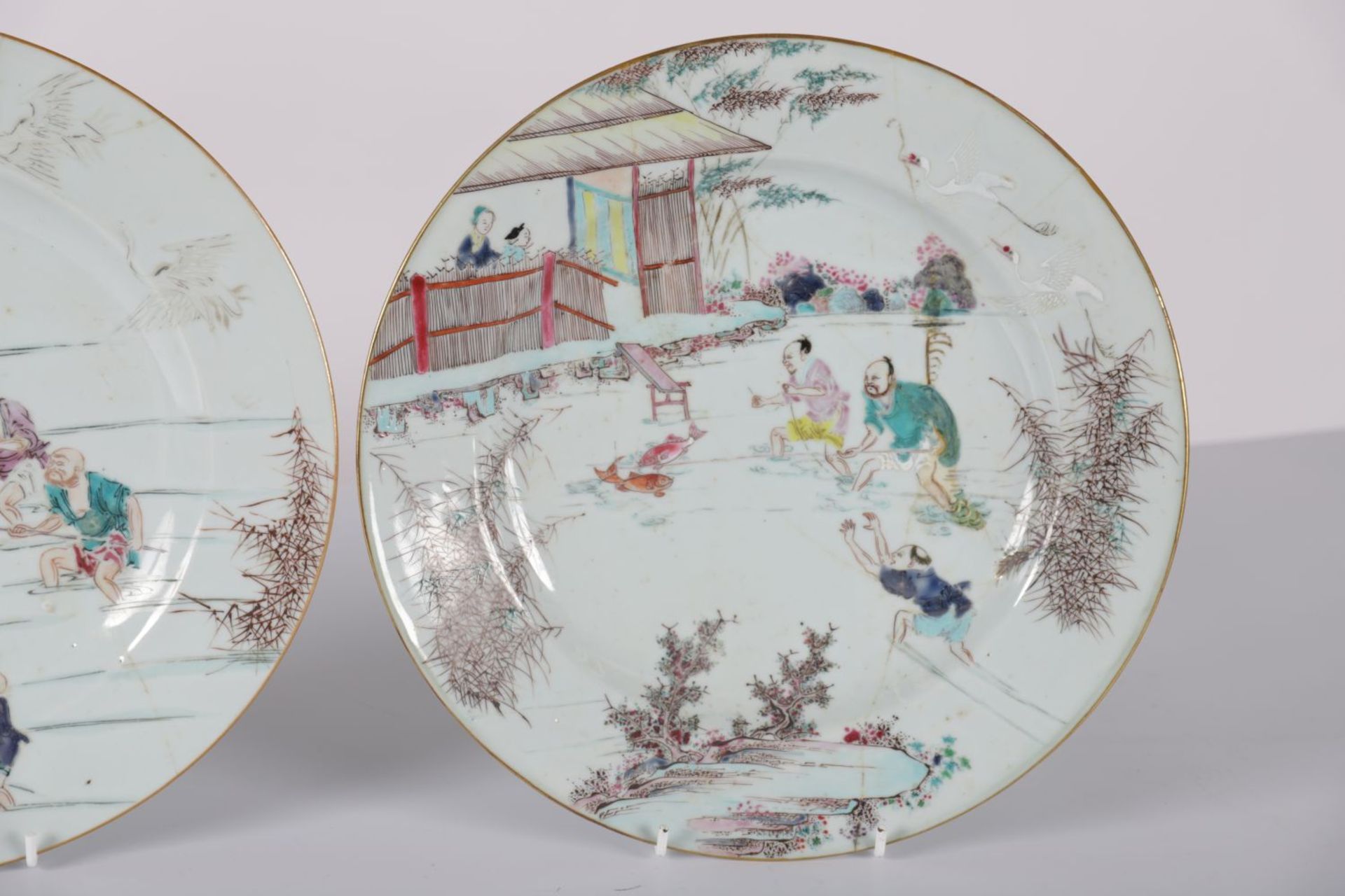 PAIR 18TH-CENTURY CHINESE FAMILLE ROSE CHARGERS - Image 3 of 4