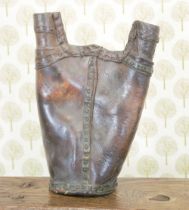 RARE 18TH-CENTURY LEATHER WATER CARRIER