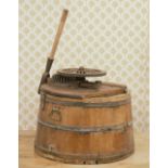 19TH-CENTURY BARREL CLOTHES WASHING MACHINE