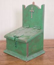 19TH-CENTURY PINE CHURCH DONATION BOX