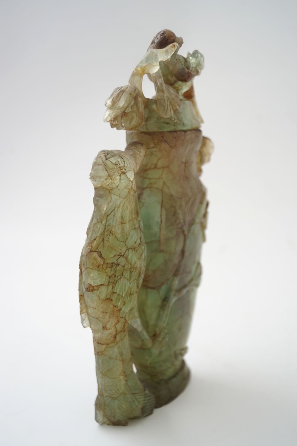 CHINESE QING GREEN QUARTZ VASE AND COVER - Image 3 of 4