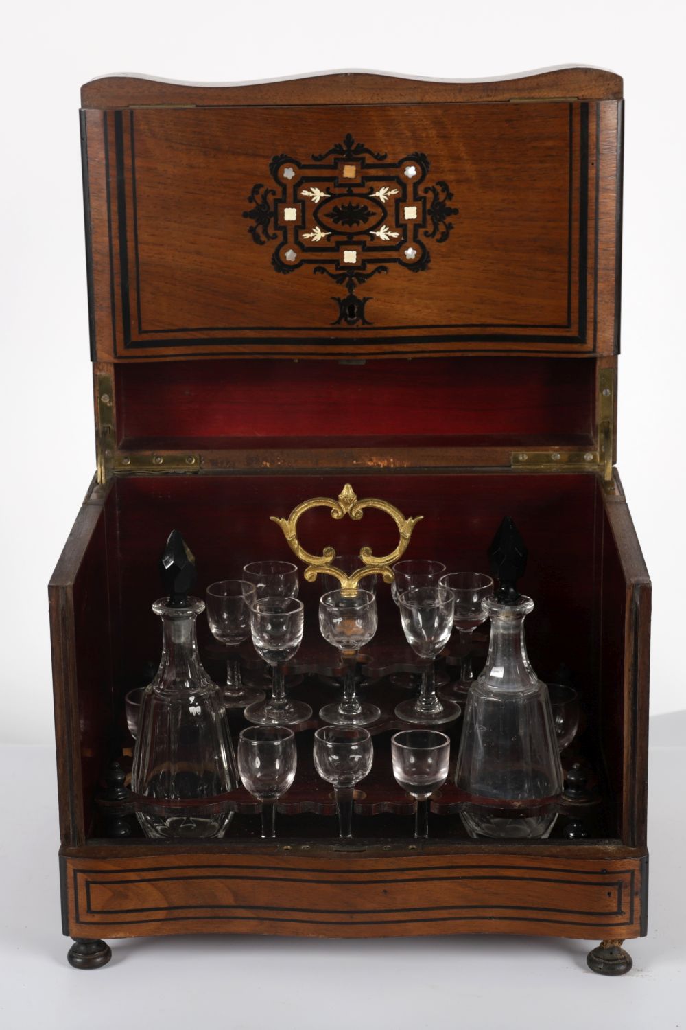 19TH-CENTURY MOTHER O'PEARL & INLAID LIQUEUR BOX