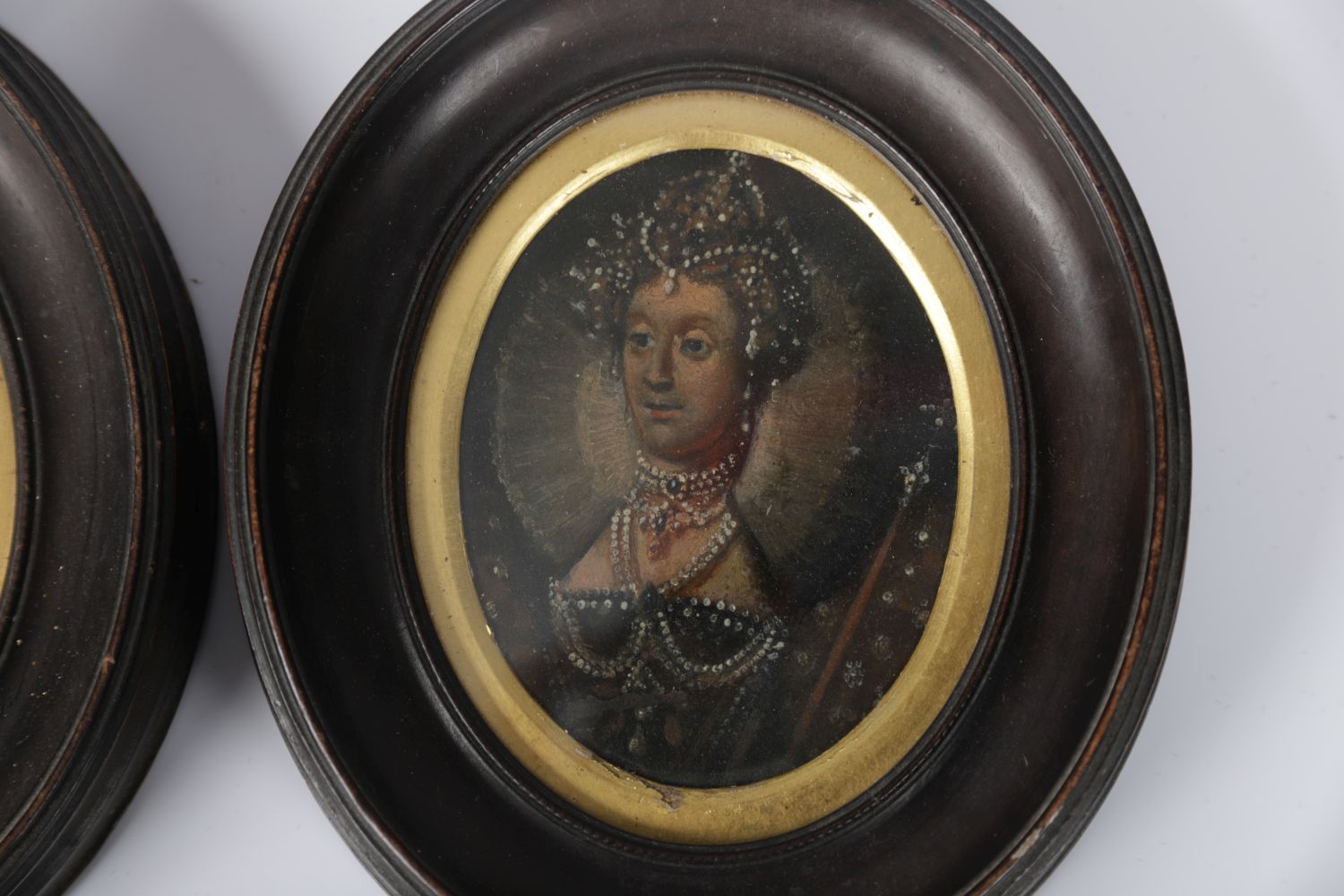 PAIR 18TH-CENTURY OVAL PAINTINGS - Image 3 of 3