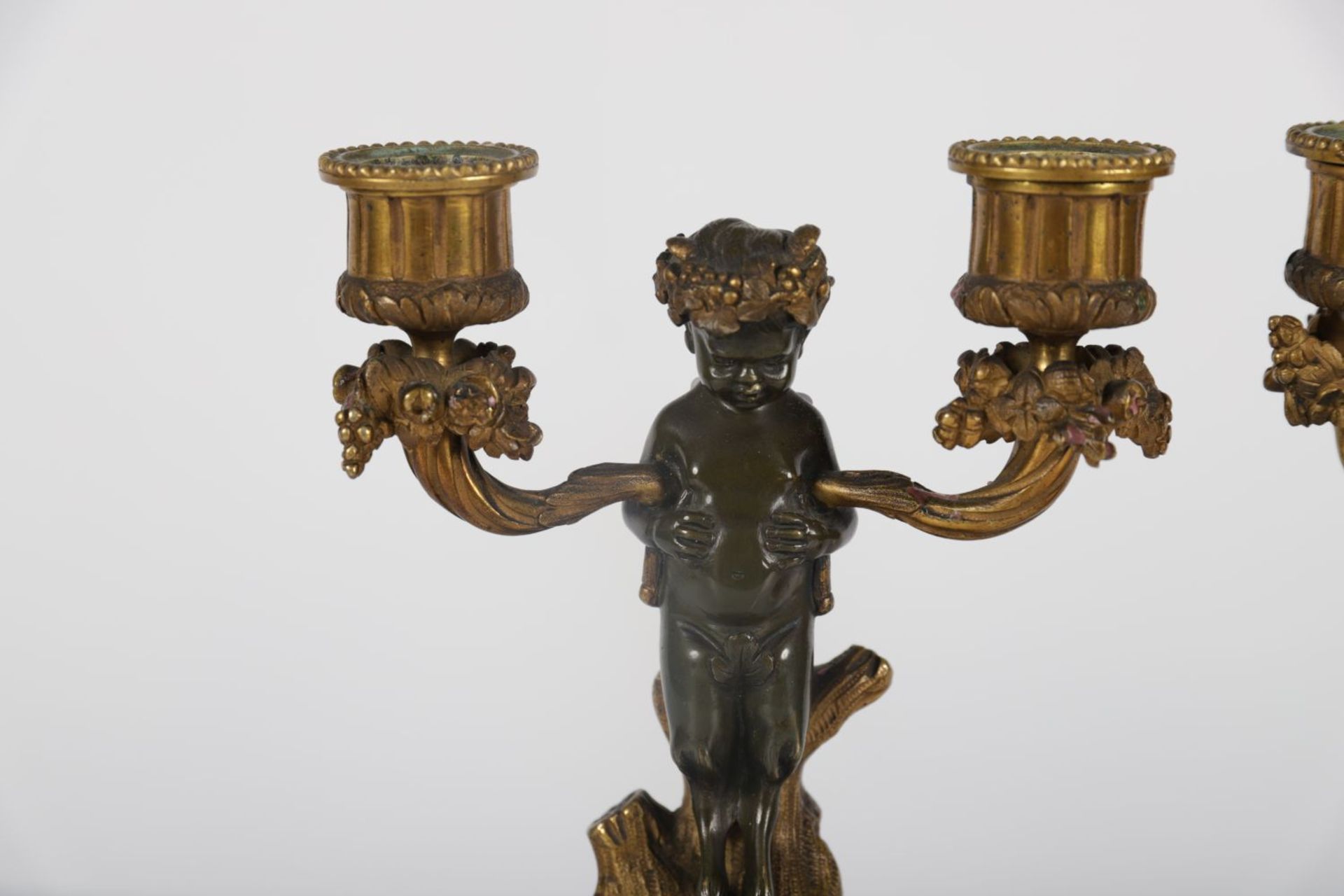 PAIR REGENCY BRONZE CANDLESTICKS - Image 2 of 3