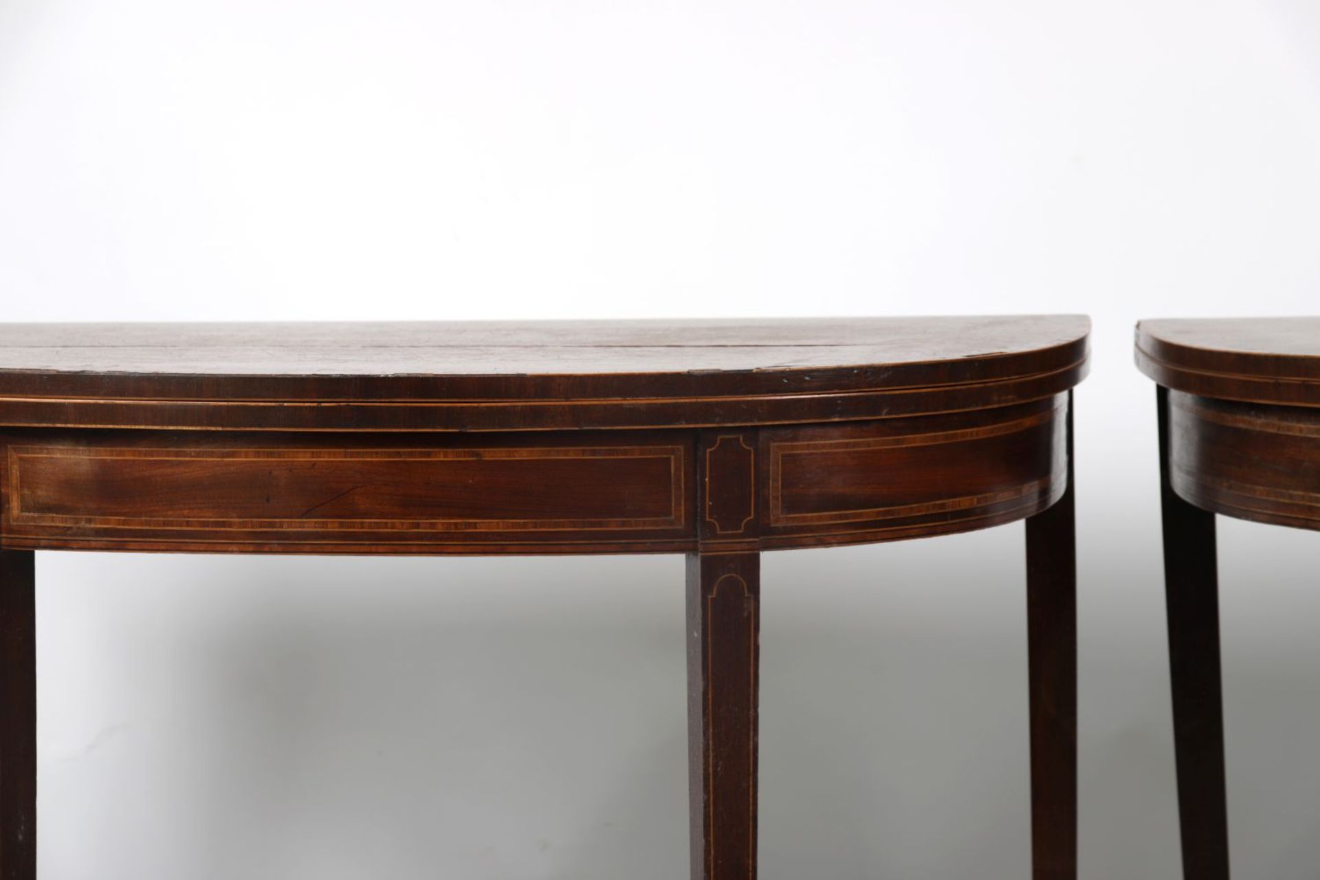 PAIR GEORGE III MAHOGANY & INLAID GAMES TABLES - Image 2 of 4