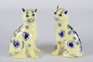 PAIR OF GALLE STYLE CERAMIC CATS