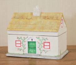 MODEL OF AN IRISH THATCHED COTTAGE WORK BOX