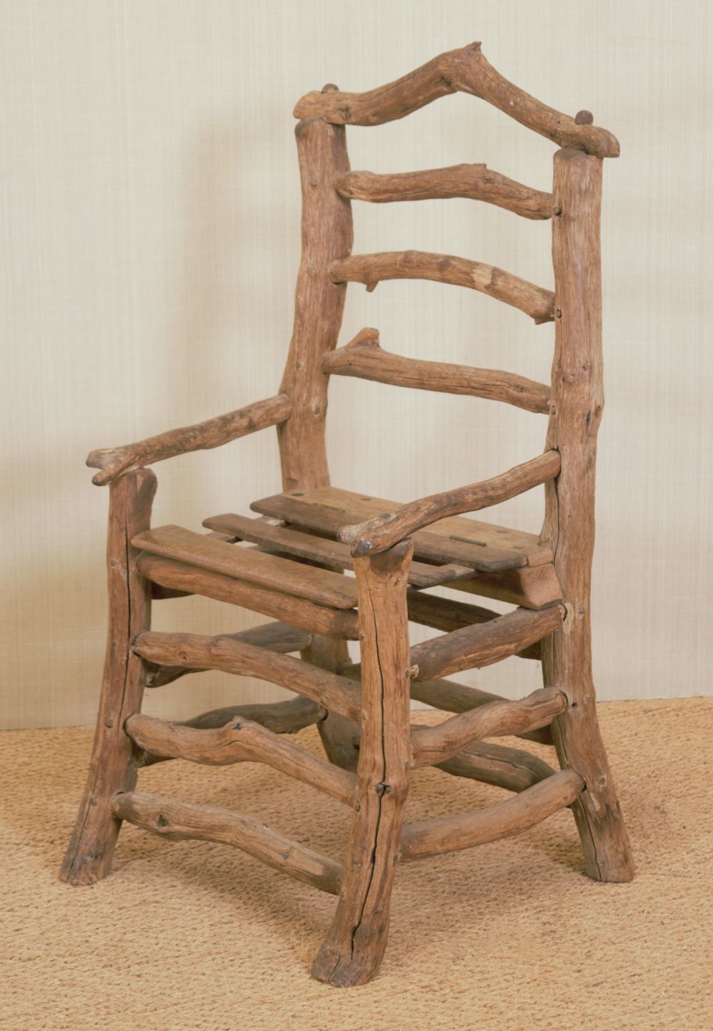 EARLY 19TH-CENTURY DRIFTWOOD KITCHEN CHAIR - Image 5 of 5