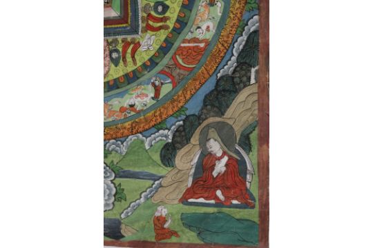 TIBETO-CHINESE PAINTED THANGKA (18/19TH-CENTURY) - Image 3 of 3