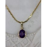 AMETHYSTANHÄNGER MIT KETTE 585/000