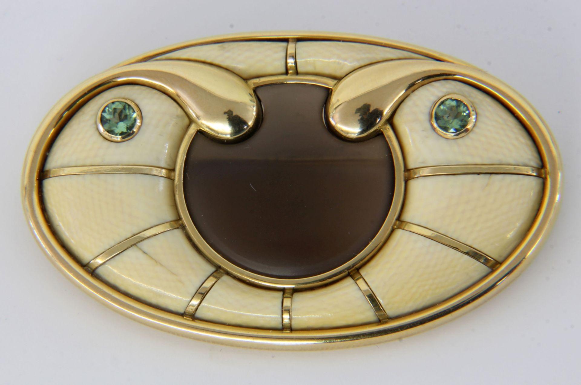 AUSSERGEWÖHNLICHE ART DECO BROSCHE, um