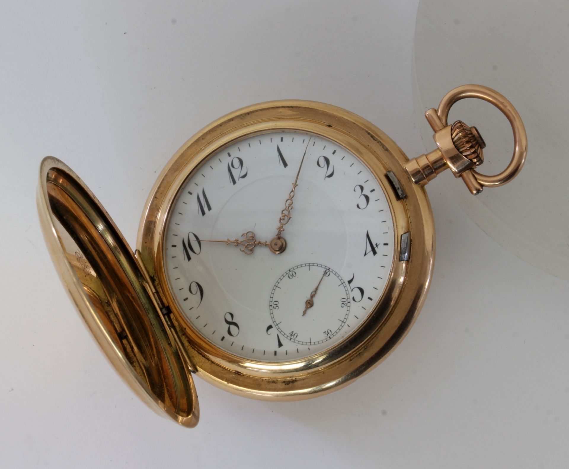 GOLDENE MONOPOL SAVONETTE TASCHENUHR