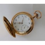 GOLDENE MONOPOL SAVONETTE TASCHENUHR