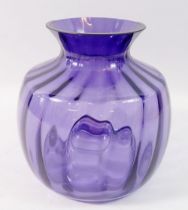 A Dartington purple glass vase, 13cm tall
