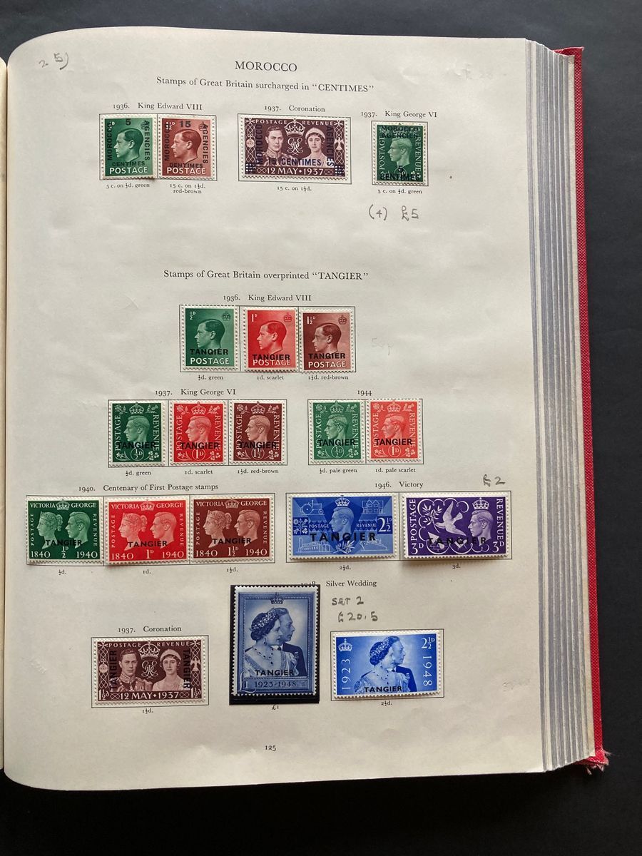 Red Stanley Gibbons KGVI stamp album of mint definitives, commemoratives, officials and postage due, - Image 9 of 19