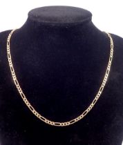 A 9 carat gold fancy link chain, 8.3g, 60cm long