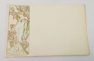An Art Nouveau - Mucha postcard