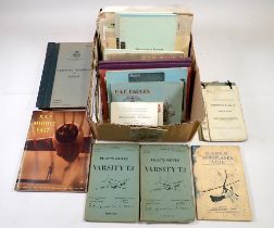 A box of assorted ephemera including pilot notes for Anson 1 and X, Chipmunk T, Varsity 1 and others