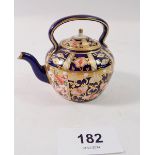 A Royal Crown Derby miniature tea kettle, 6.5cm tall