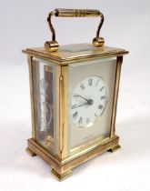 A brass carriage clock by Shortland Bowen for the Royal Wedding 1981 with key