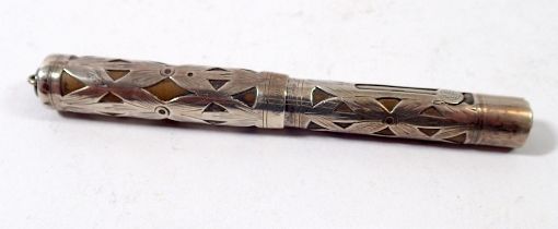 A sterling silver clad Waterman fountain pen, 8.5cm