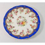 A late 19th century Davenport floral plate, 25cm