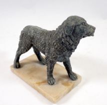 A Victorian spelter retriever dog 11cm long