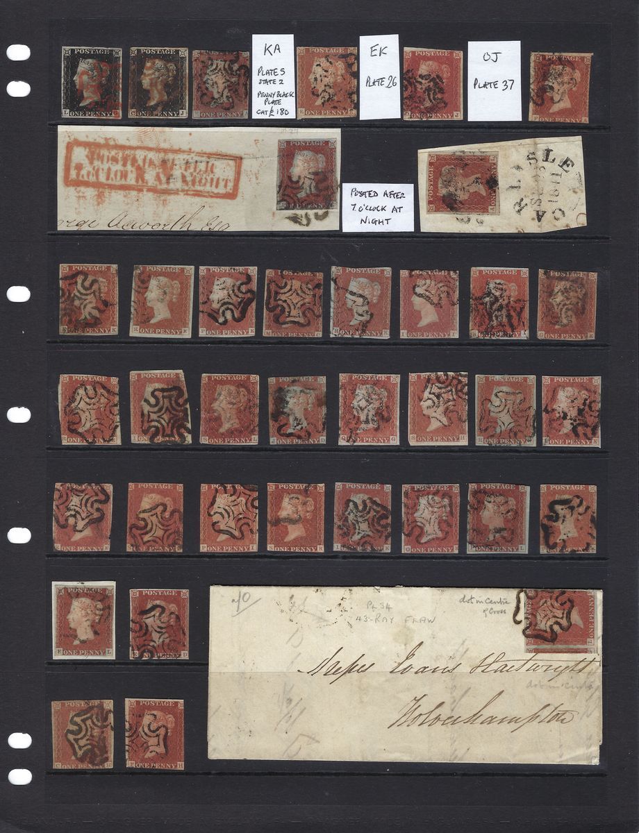 QV line-engraved Maltese Cross cancellation collection on cover and stockcard including 2 Penny - Image 2 of 5