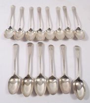 A set of six silver teaspoons, Sheffield 1929 and eight various silver teaspoons, 285g