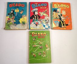 Four circa 1950's Beano Book Annuals spines a/f