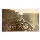 A WWI military motorcycle RP postcard