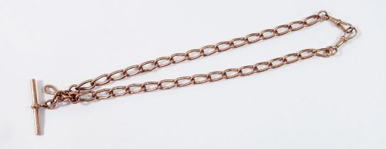 A 9 carat gold fob chain, 37g