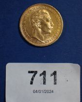 A Wilhelm II gold 20 mark coin 1905 - Russia/German Empire, 7.9g