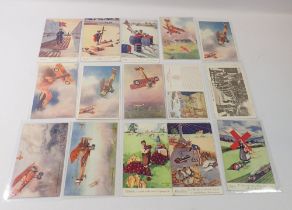 A collection of WWI military aircraft postcards plus six Em Dupuis (15)