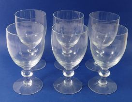 A set of six very large wine goblets, 20cm tall