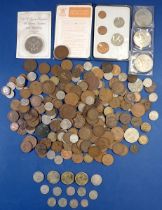 A group of British and Eire coinage to include approx 46g silver content, florin, shilling,