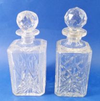 Two cut glass spirit decanters