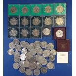 A collection of 53 commemorative crowns to include a George VI Festival of Britain in original case,