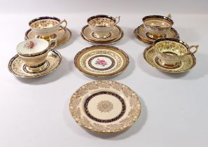 A Paragon set of five cabinet cups and sacuers and five tea plates