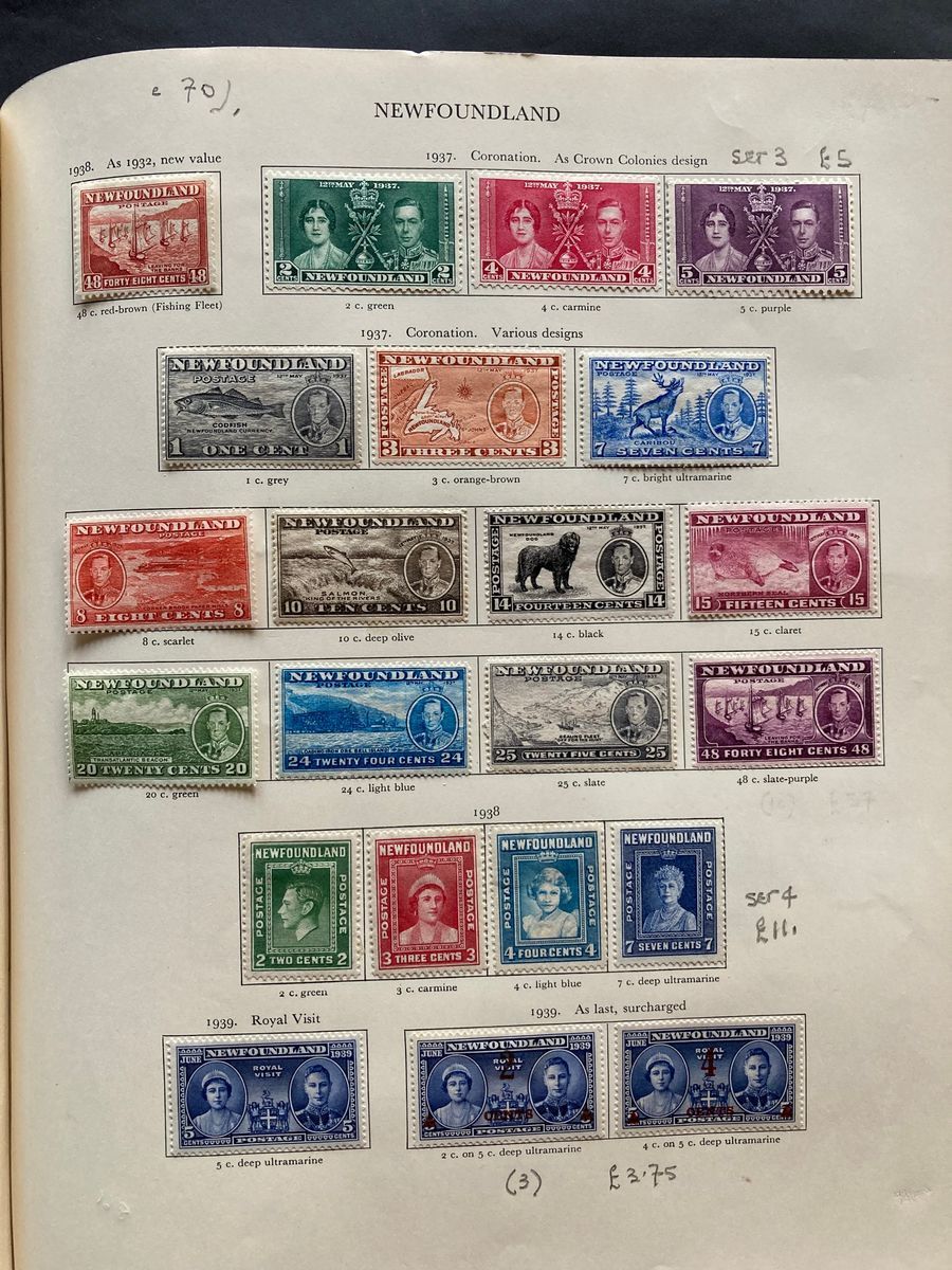 Red Stanley Gibbons KGVI stamp album of mint definitives, commemoratives, officials and postage due, - Image 10 of 19