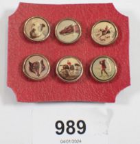 A set of six hunting buttons