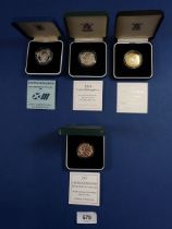 Four Royal Mint issue silver proof two pound coins including 1986 Commonwealth Games, 1995 Second
